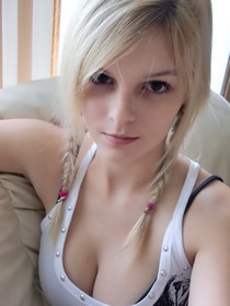 Beautiful woman showing